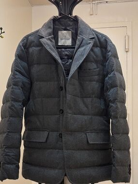 MONCLER WOOL DOWN MEN'S GRAY FUFFER JACKET SIZE 3 NWOT